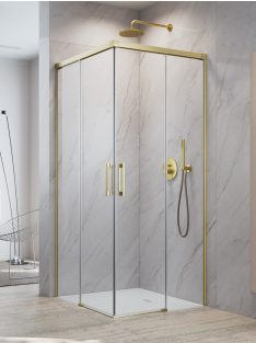   Radaway Idea 8 Brushed Gold KDD szögletes szálcsiszolt arany zuhanykabin 110x120 átlátszó