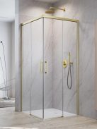 Radaway Idea 8 Brushed Gold KDJ szögletes szálcsiszolt arany zuhanykabin 100x100 átlátszó jobbos