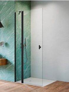   Radaway Nes Black Walk-in KDD II fekete zuhanyfal 80 átlátszó jobbos
