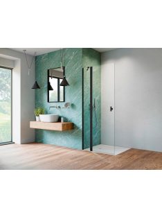   Radaway Nes Black Walk-in KDD II fekete zuhanyfal 100 átlátszó jobbos