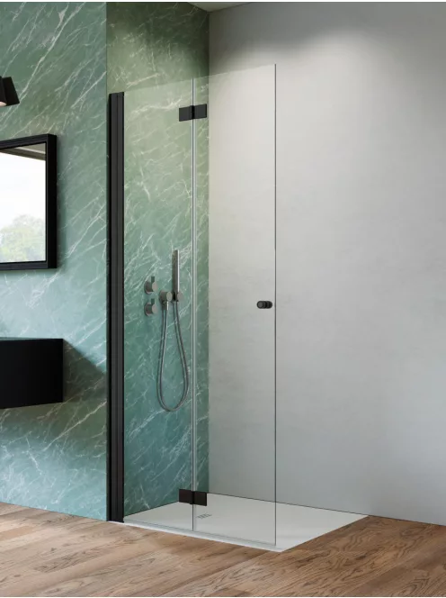 Radaway Nes Black Walk-in KDD-B fekete zuhanyfal 100 átlátszó balos