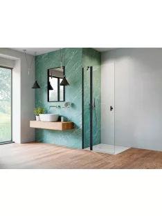   Radaway Nes 8 Black Walk-in KDD II fekete zuhanyfal 100 átlátszó jobbos