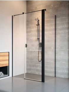   Radaway Nes 8 Black KDS II szögletes fekete zuhanykabin 120x80 átlátszó balos
