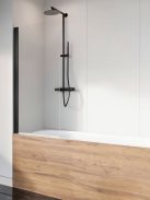 Radaway Nes 8 Black PNJ I fekete kádparaván 60 átlátszó balos