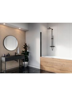   Radaway Nes 8 Black PNJ I fekete kádparaván 100 átlátszó balos