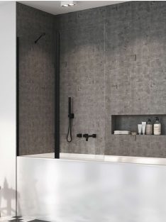   Radaway Nes 8 Black PND II fekete kádparaván 140 átlátszó jobbos