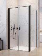 Radaway Nes 8 Black DWD+S szögletes fekete zuhanykabin 90x90 átlátszó