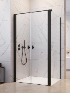   Radaway Nes 8 Black DWD+S szögletes fekete zuhanykabin 120x75 átlátszó