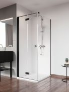 Radaway Nes 8 Black KDJ-B szögletes fekete zuhanykabin 90x90 átlátszó balos
