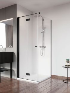   Radaway Nes 8 Black KDJ-B szögletes fekete zuhanykabin 90x90 átlátszó jobbos