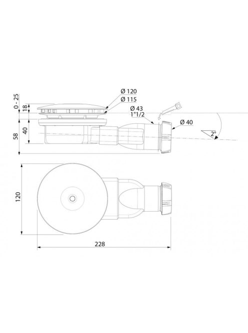 Radaway R400 SLIM W zuhanytálca szifon