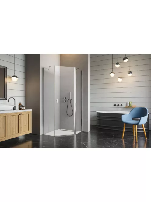 Radaway Nes PTJ szögletes zuhanykabin 80x80 átlátszó jobbos