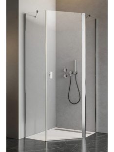   Radaway Nes PTJ szögletes zuhanykabin 90×80J átlátszó, jobbos, ajtó a hosszabb oldalon