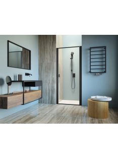   Radaway Nes Black DWJ I Frame fekete zuhanyajtó 70 átlátszó jobbos