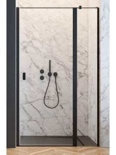  Radaway Nes Black DWJ II fekete zuhanyajtó 110 átlátszó balos