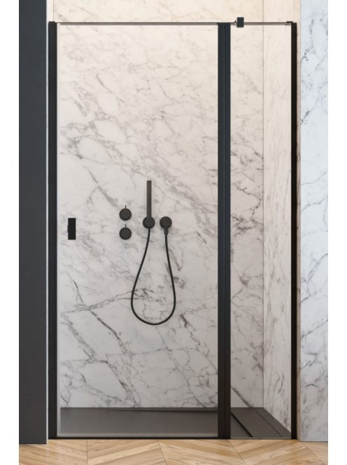 Radaway Nes Black DWJ II fekete zuhanyajtó 120 átlátszó jobbos