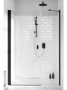   Radaway Nes Black DWS I fekete zuhanyajtó 100 átlátszó jobbos