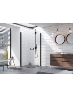   Radaway Nes Black KDD I szögletes fekete zuhanykabin 100x100 átlátszó