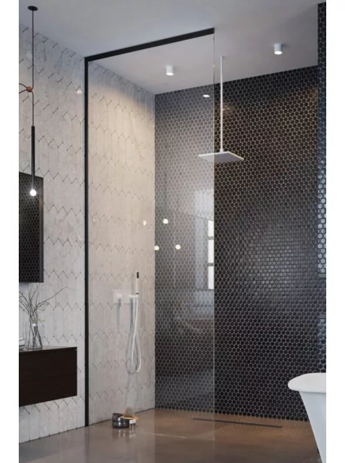 Radaway Modo XL Black Walk-in fekete zuhanyfal 30-100x200-250 átlátszó