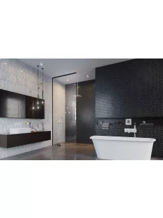   Radaway Modo XL Black Walk-in fekete zuhanyfal 100-160x250-300 átlátszó