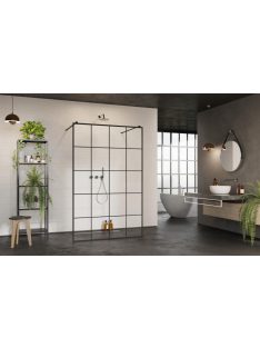   Radaway Modo X Black I Factory Walk-in fekete zuhanyfal 140 átlátszó