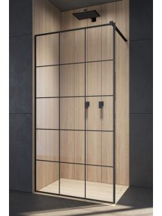   Radaway Modo X Black II Factory Walk-in fekete zuhanyfal 60 átlátszó
