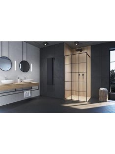   Radaway Modo X Black II Factory Walk-in fekete zuhanyfal 100 átlátszó
