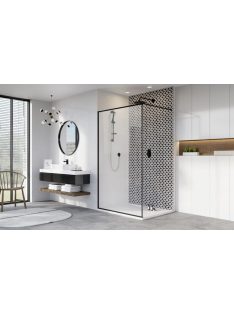   Radaway Modo X Black II Frame Walk-in fekete zuhanyfal 130 átlátszó