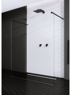   Radaway Modo New Black I Walk-in fekete zuhanyfal 130 átlátszó