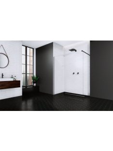  Radaway Modo New Black II Walk-in fekete zuhanyfal 135 átlátszó