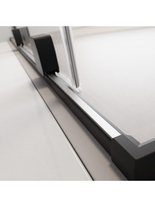 Radaway Furo Black DWD fekete zuhanyajtó 150 átlátszó