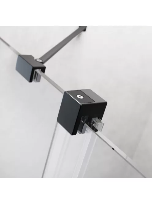 Radaway Furo Black Walk-in fekete zuhanyfal 80 átlátszó balos