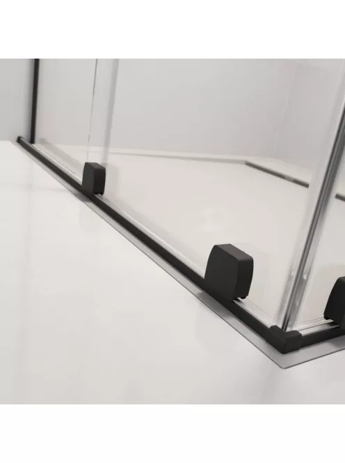 Radaway Furo Black Walk-in fekete zuhanyfal 90 átlátszó jobbos