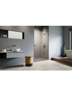   Radaway Essenza Pro Black DWJ fekete zuhanyajtó 130 átlátszó balos
