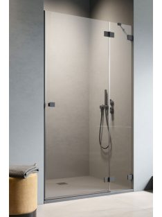   Radaway Essenza Pro Black DWJ fekete zuhanyajtó 130 átlátszó jobbos