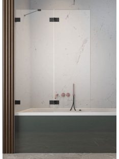   Radaway Essenza Pro Black PND II fekete kádparaván 110 átlátszó balos