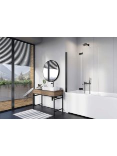   Radaway Nes Black PND I fekete kádparaván 120 átlátszó balos