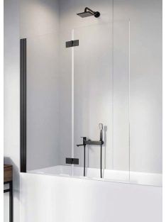   Radaway Nes Black PND I fekete kádparaván 130 átlátszó balos