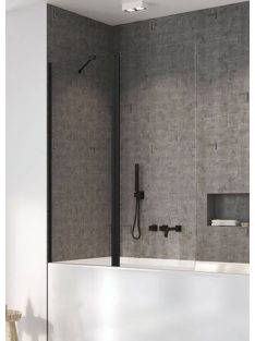   Radaway Nes Black PND II fekete kádparaván 130 átlátszó jobbos