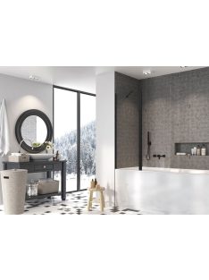   Radaway Nes Black PND II fekete kádparaván 140 átlátszó jobbos