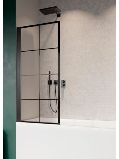   Radaway Nes Black PNJ I Factory fekete kádparaván 90 átlátszó jobbos