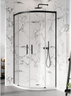   Radaway Idea Black PDD íves fekete zuhanykabin 90x90 átlátszó