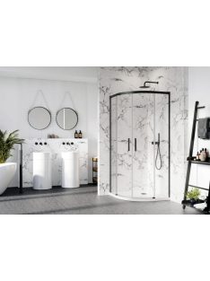   Radaway Idea Black PDD íves fekete zuhanykabin 90x100 átlátszó