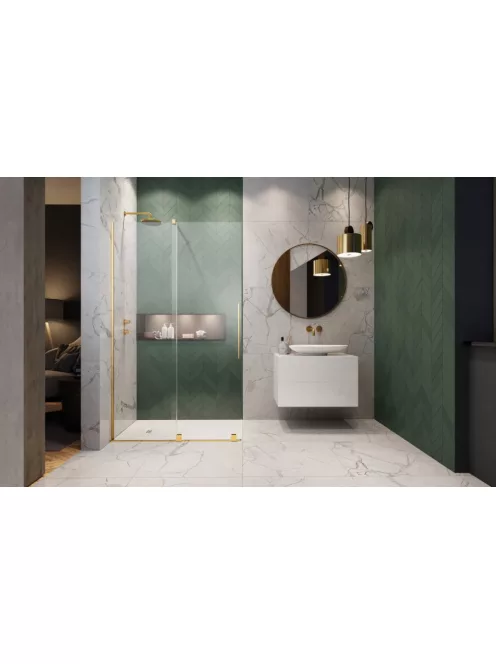 Radaway Furo Gold Walk-in arany zuhanyfal 150 átlátszó balos