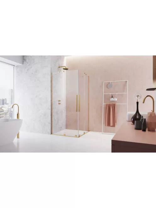 Radaway Furo Gold KDD szögletes arany zuhanykabin 90x110 átlátszó
