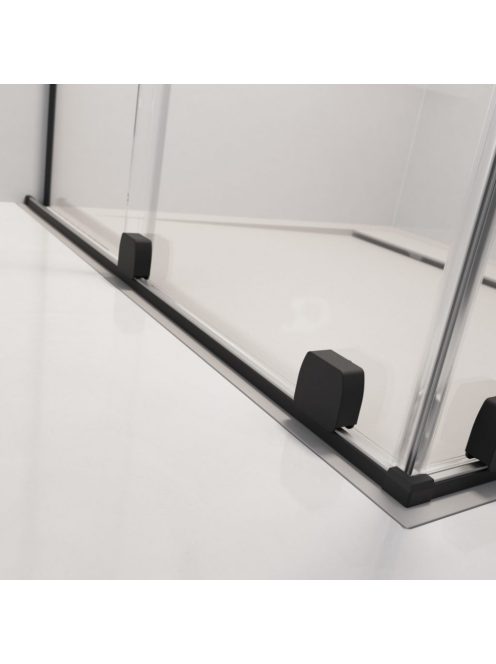 Radaway Furo Black KDD szögletes fekete zuhanykabin 110x100 átlátszó