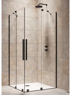   Radaway Furo Black KDD szögletes fekete zuhanykabin 110x120 átlátszó