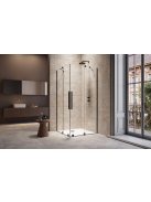Radaway Furo Black KDD szögletes fekete zuhanykabin 120x110 átlátszó
