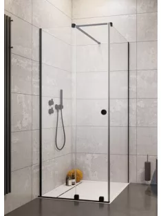   Radaway Furo Black KDJ RH szögletes fekete zuhanykabin 90x90 átlátszó balos