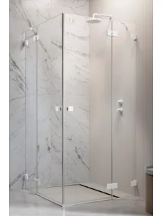   Radaway Essenza Pro White KDD szögletes fehér zuhanykabin 100x100 átlátszó